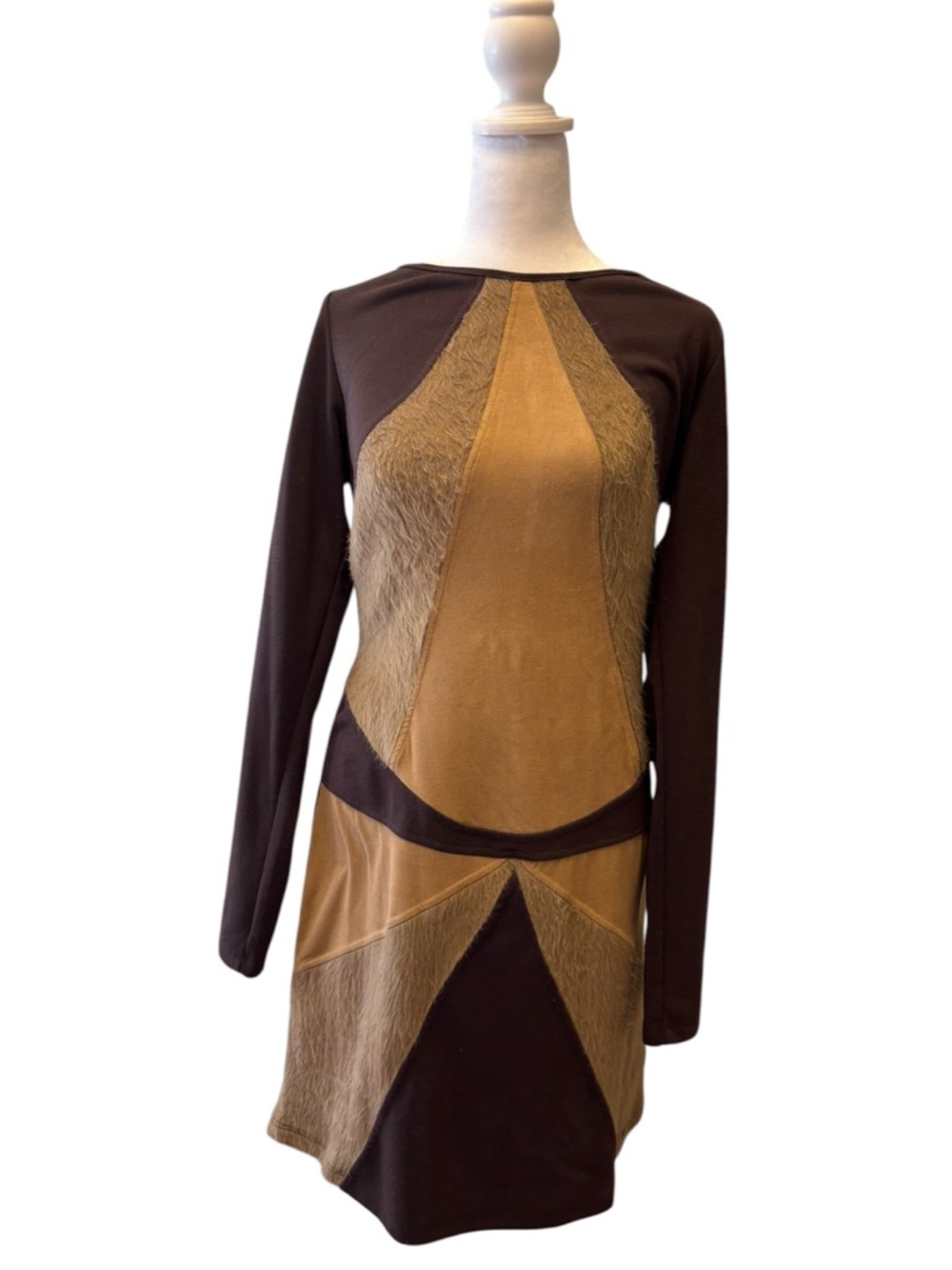 Unique Euro Dress 🤎✨ Amarillolimon Panelled Mini Dress ✨🤎